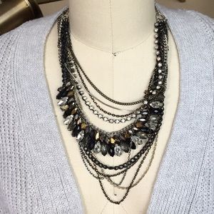 LOFT Mixed Metal Chain Edgy  Necklace